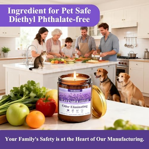 Lavender Odor Eliminating Candles, 7 oz Soy Scented Candle for Home - Image 2
