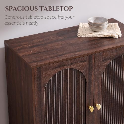 IFBUY 61.75" W Mid Century Modern TV Stands for Living Room, Brown - Image 5