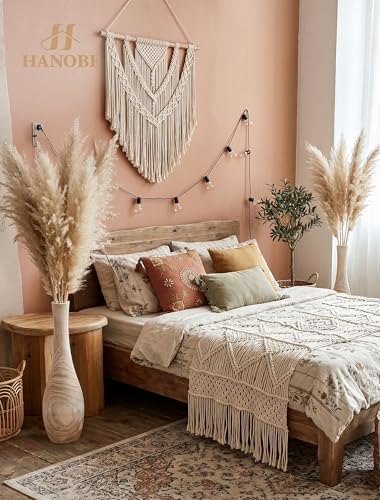 Hanobe 22" Tall Wood Floor Vase for Pampas Grass, Boho Style, Set of 2 - Image 5