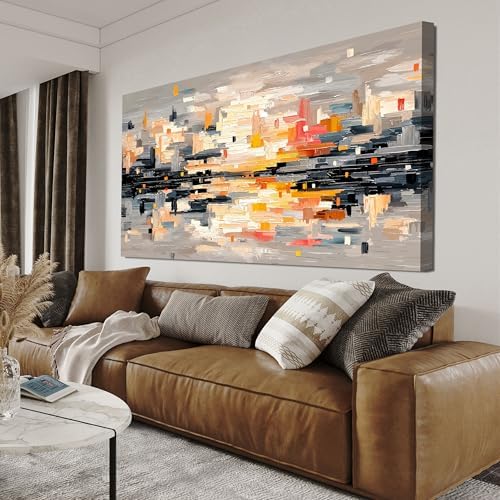 Abstract Wall Art Decor Large Wall Art for Living Room Abstract Canvas Art Wall Decor Modern Colorful Wall Art Prints Canvas Wall Art Pictures Artwork for Walls Bedroom Office Decor 24" X 48" by TQJYILUFAART