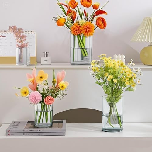 36pcs Glass Vase Cylinder for Centerpieces 4,4.7,6Inch Tall Small Flower Glass Clear Home Decor Centerpiece Table Flower Vase Decorations for Wedding＆Holiday - Image 5