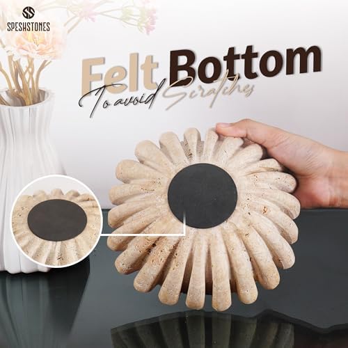 Large Decorative Bowl, 8'' Travertine Bowl for Home Decor - Image 3