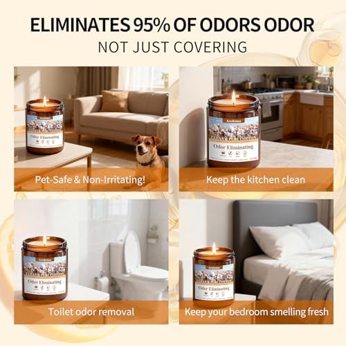Clean Cotton Odor Eliminating Candles, 7 oz Soy Scented Candle - Image 5