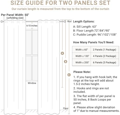 Faux Linen Total Blackout Curtains for Bedroom 90 Inches Long, Dark Brown - Image 6