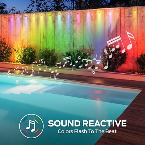 Monster Smart 50ft Deck & Fence Lights, WiFi Color Changing Outdoor LED String Lights, Multi-Color + Warm White, App & Voice Control, Music Sync, Waterproof, Compatible with Alexa & Google - Image 4