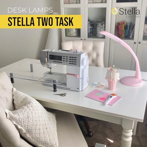 Two Task Lamp, 12W Adjustable Desk Lamp, Dimmable LED Light with Custom Color Temperature for Desk, Office, Bedroom, Living Room, Modern Design for Work, Study, Reading Needs, (Pink) - Image 2
