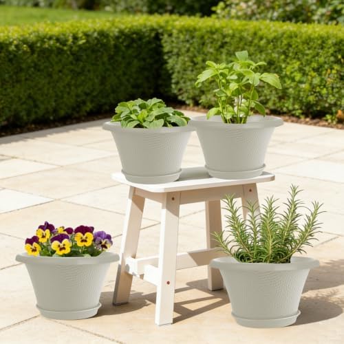 Quarut 12 Inch Pots for Plants,4 Pack Large Flower Pots with Saucer - Image 6