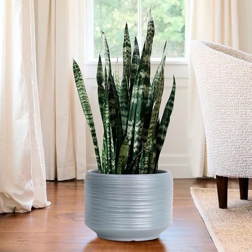 10 Inch Ceramic Plant Pot with Drainage – Large Flower Pot for Indoor Outdoor Plants, Modern Decorative Planter for Patio, Balcony, Garden, or Home Decor - Image 7