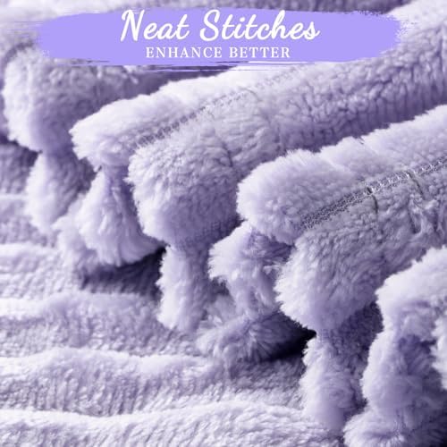 Buryeah 24 Pcs Flannel Blankets Bulk,Fall Outdoor Wedding, Light Purple - Image 4