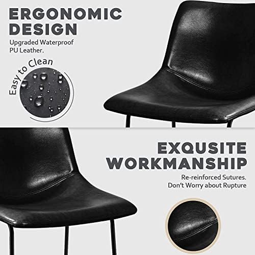 Waleaf Dining Chairs Set of 2, 18" Faux Leather Counter Height Bar Stools - Image 6