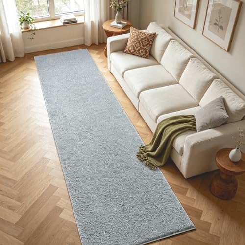2x10 Light Grey Solid Runner Rug Washable Non-Slip for Kitchen Hallway - Image 4