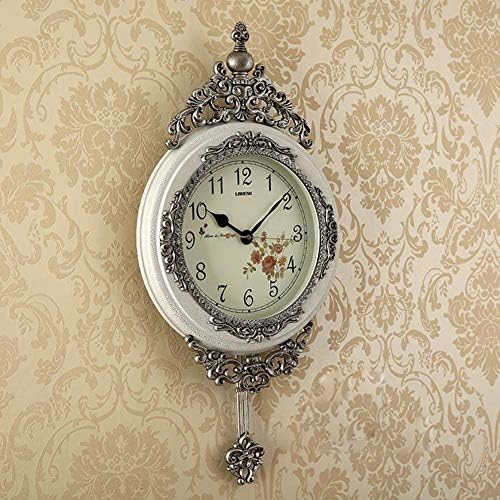 SHISEDECO 29.5" Large Vintage Antique Grandfather Pendulum Wall Clock,White - Image 3