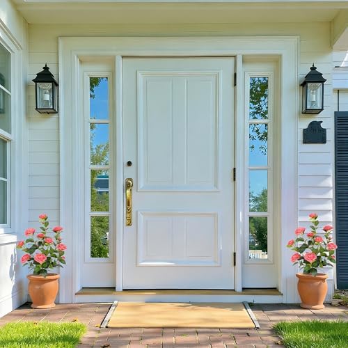 Nafresh 2FT Lush Artificial Pink Camellia Tree Outdoor 2 Pack, 24inch Faux Camellia Plant, Fake Camellia Flowers Tree for Indoor Outdoor Living Room Home Patio Front Door Garden Decor - Image 2