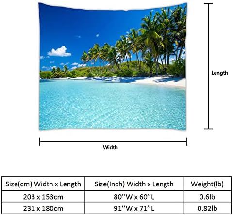 Beach Tapestry Wall Hanging W80"xL60", Tropical Wall Decor for Dorm Office - Image 5