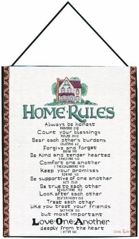 Manual Inspirational Collection Wall Hanging with Frame, Home Rules with Verses X Carol Taylor, 13 X 18-Inch by Manual+Woodworker
