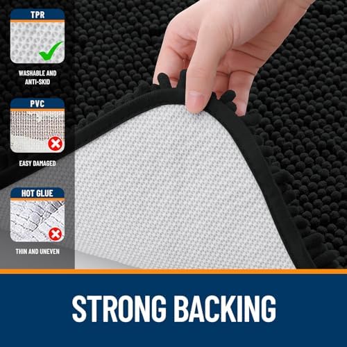 OLANLY Bathroom Runner Rugs 47x17, Extra Soft Absorbent Chenille Bath Rugs - Image 6