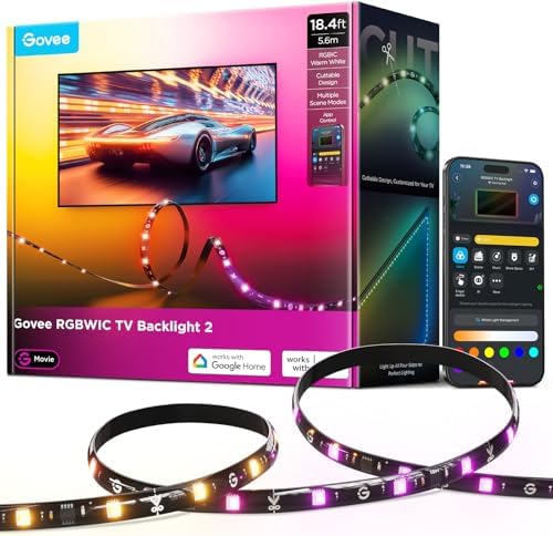 Govee TV LED Backlight 2, 18.4ft Cuttable TV Lights for 32-86 Inch TVs by Unknown