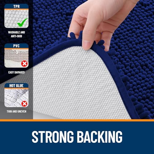 OLANLY Bathroom Runner Rugs 47x20, Extra Soft Absorbent Chenille Bath Rugs - Image 6