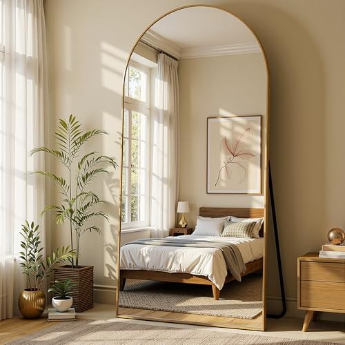Floor Mirror,76"x33.5"Oversized Full Length Mirror with Stand, Gold - Image 3