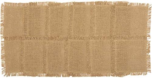 VHC Brands Burlap Solid Color Cotton Farmhouse Tabletop Kitchen Square Coaster Set of 12, Natural Tan - Image 2
