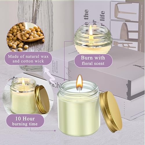 ACITHGL 36 Pcs 4oz Mini Mason Jar Candles Small Scented Candles Bulk Aromatherapy Ideal Souvenir Favors for Wedding Birthday Party (Freesia, Lavender, Jasmine, Gold) - Image 5