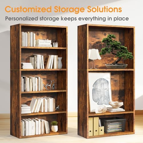 Sweetcrispy 5 Shelf Bookcase Open Display Bookshelf Storage Organizer - Image 4