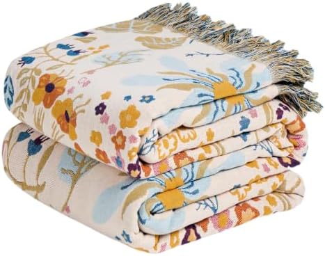 LUTBM Boho Throw Blanket for Bed 60"x80", All Season Cotton Couch Blankets by LUTBMFindYourFreeSpiritatHome