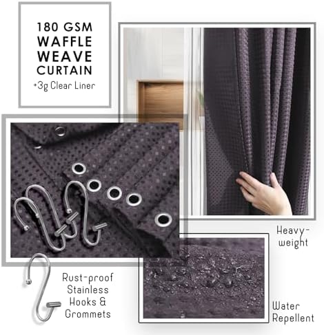 Clara Clark Purple Bathroom Set, Bathroom Sets with Shower Curtain and Rugs - Image 4