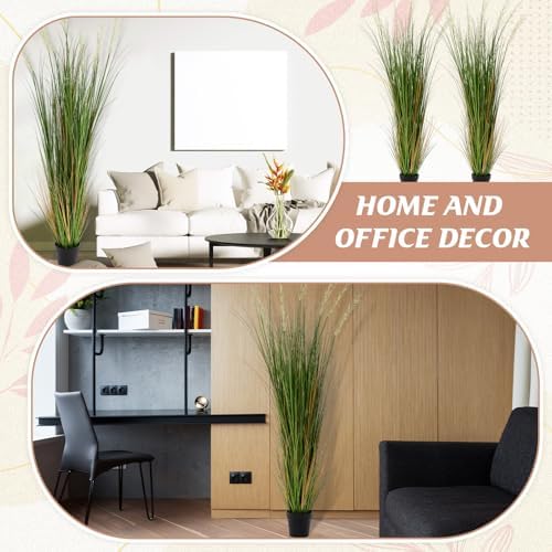 Jexine 2 Pcs 7 ft Tall Artificial Grass Plant Potted Artificial Greenery Floor Plants Faux Pampas Grass Tall in Pot for Housewarming Gift House Garden Bathroom Lobby Outdoor Decoration - Image 6