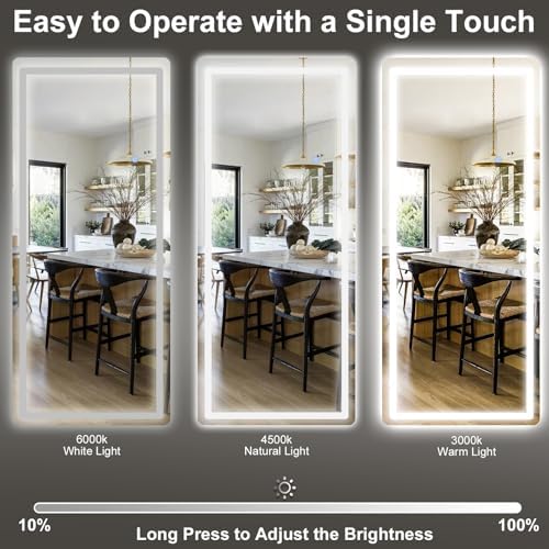 GLSLAND 34x76 inch Full Length Mirror with Lights, LED Full Body Mirrors - Image 4