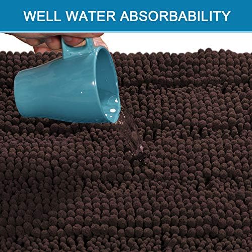 H.VERSAILTEX Bathroom Rugs Bath Mat Runner Rug Non Slip Kitchen Rug Extra Long Bath Rug Runners Oversized 59" x 20" Absorbent Washable Dry Fast Plush Area Rug for Bathroom/Bedroom - Chocolate - Image 5