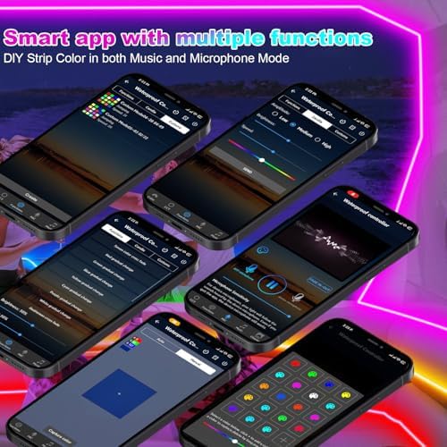 Boat Lights LED Waterproof, Pontoon Boat Led Lights Strip, Marine Led Strip Light, Multicolor 12v RGB LED Strips Outdoor IP67, Night Fishing Lighting with APP & Remote for Bass Jon, RV, Kayak (40FT) - Image 3