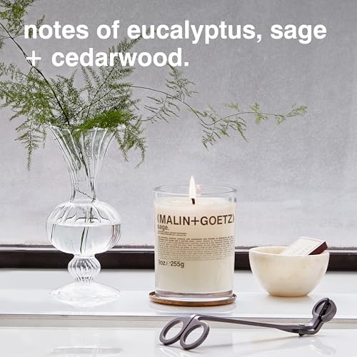 MALIN+GOETZ 9oz Scented Candle | Hand-Poured Soy Wax with Unique Fragrance Blends | Clean-Burning, Vegan & Cruelty-Free | Bergamot, Sage, Otto, Tomato, Strawberry, Cannabis, Dark Rum & Leather - Image 2