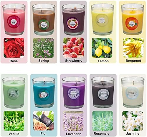 YOROXRG Scented Candles, Jasmine, Rose, Vanilla, Bergamot, fig, Lavender, Lemon, Spring,Strawberry, Rosemary, Aromatherapy Candles,Soy Wax Glass Jar Candle - 20 Pack - Image 2