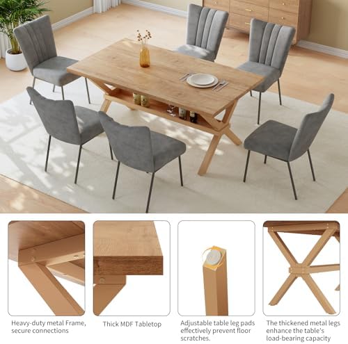 HIPIHOM Dining Table Set for 4,Kitchen Table with Dining Chairs - Image 4