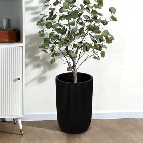 Oakrain 18" Tall Indoor Planter, Black Large Modern Decorative Pot - Image 7
