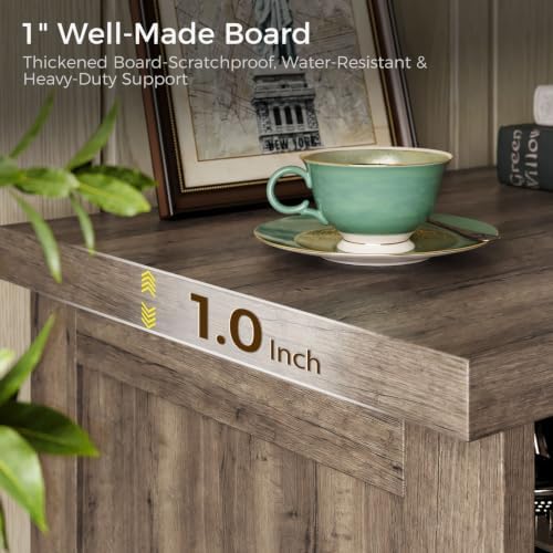 Casaottima TV Stand for 80 Inch TV, Entertainment Center, Gray Oak - Image 6