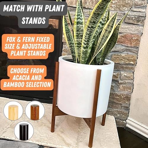 Fox & Fern Large Planter for Indoor or Outdoor, White Matte, 12 Inch - Image 7