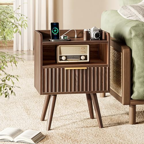 Huuger Nightstand with Charging Station, USB-C Port, End Table - Image 4