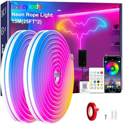 Cozylady RGB Neon Light LED Rope Light (50Ft/15M) by CozyladyInc