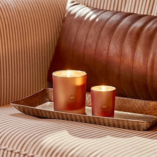 Thymes Scented Candles for Home Decor - Luxury Home Fragrance Gifts for Women & Men - Fall Candles with Creamy Pumpkin, Nutmeg, & Cinnamon - Burnt Orange Votive (Pumpkin Laurel, 2 oz) - Image 4