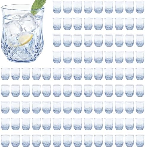 100 Pack Plastic Stemless Wine Glasses, 12oz Unbreakable Wine Cups by LEYIQU