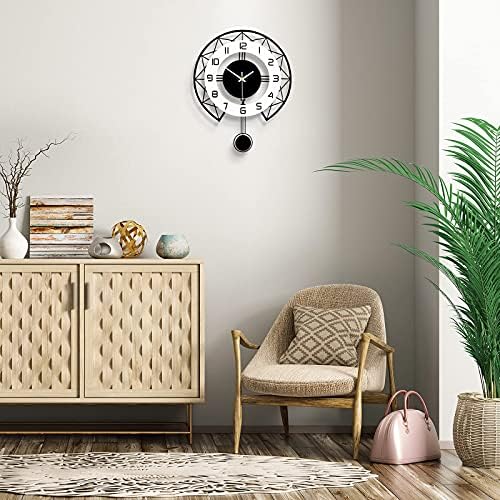 Large Wall Clock for Living Room Decor Modern Silent Pendulum Wall Clock for Home House Kitchen Bedroom Decorative Big Wall Clock Non Ticking Battery Operated Quartz for Indoor Bathroom 14 Inch - Image 4