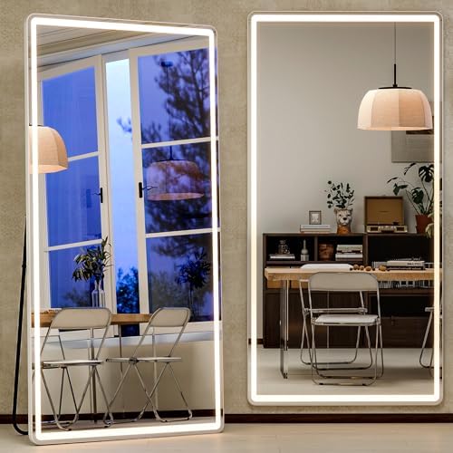 GLSLAND 34x76 inch Full Length Mirror with Lights, LED Full Body Mirrors - Image 7