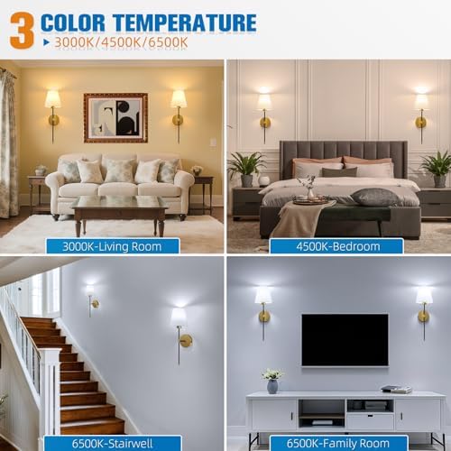 NIORSUN 19.9 inch Battery Operated Wall Sconce Set of 2,Black-Gold Rechargeable Wall Lights with 10400mAh Dimmable Detachable Bulbs and Remote, Wireless Sconces for Bedroom Living Room Hallway - Image 3