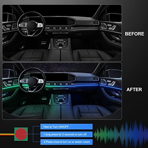 Acrylic Interior Car LED Strip Light with Wireless APP, RGB Dreamcolor 2 in 1 Ambient Lighting Kits, 16 Million Colors Sound Active Function Car Neon Lights, Sync to Music (dreamcolor 2 in 1) - Image 3
