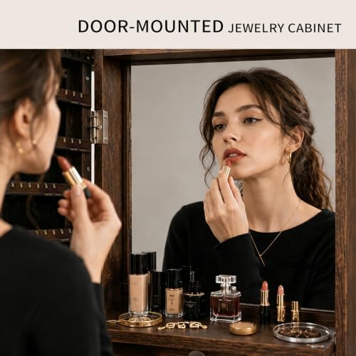 Over the Door Jewelry Organizer, Wall Mounted Jewelry Cabinet - Image 3
