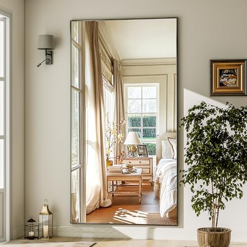 GLSLAND 71"x31" Full Length Mirror Large Floor Mirror with Stand, Black - Image 2