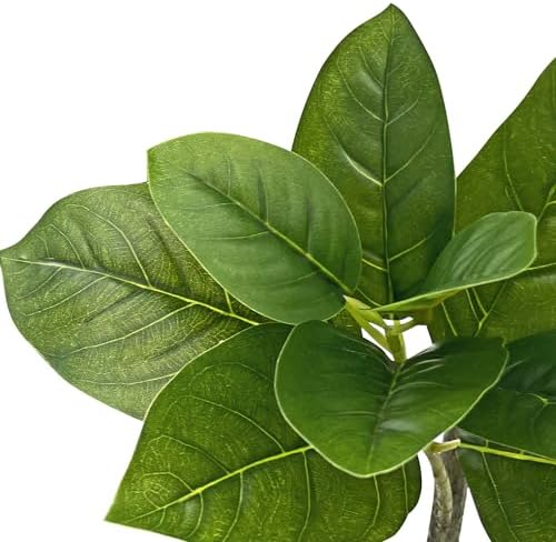 Artificial Tree in Modern Granite Effect Planter, Fake Magnolia Tree for Indoor and Outdoor Home Decoration - 70" Overall Tall (Plant Pot Plus Tree) - Image 4
