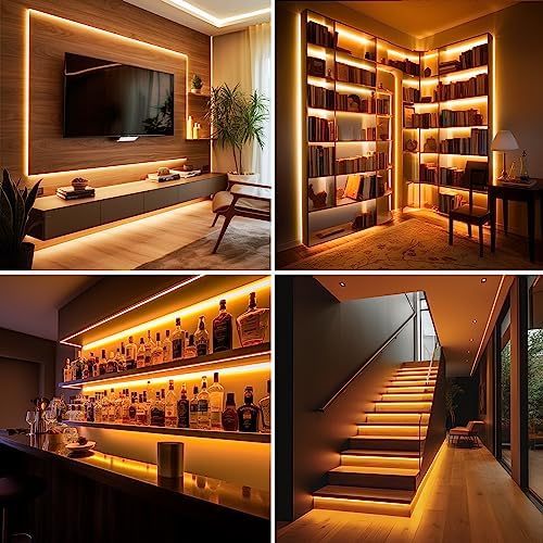 COB LED Strip Lights 65.6ft, LED Lights Warm White 2700K Strip Lights with Remote& App, Dimmable Super Bright 24V White LED Tape Lights,Cabinet Office Lighting. - Image 7